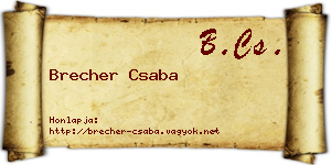 Brecher Csaba névjegykártya